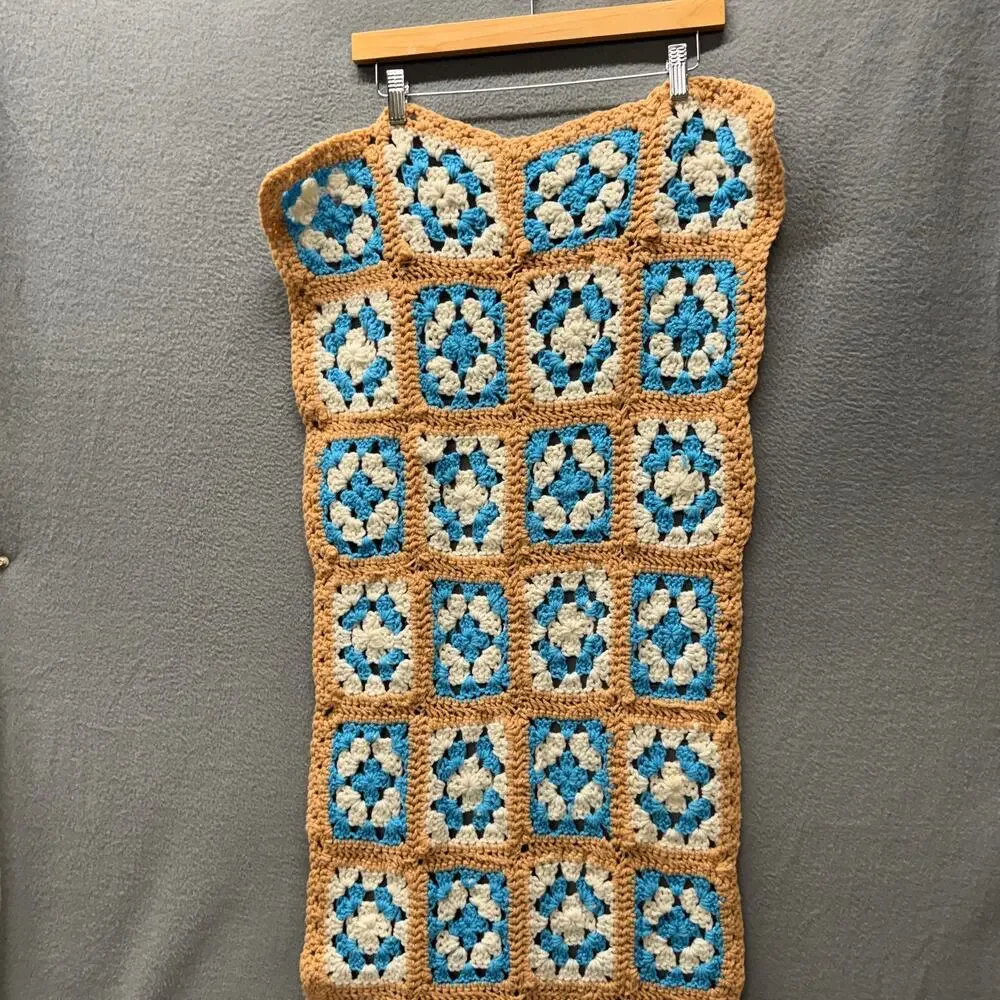 Granny Square Blanket Runner Handmade Classic Retro Look Afghan NWOT STYLE #3560
